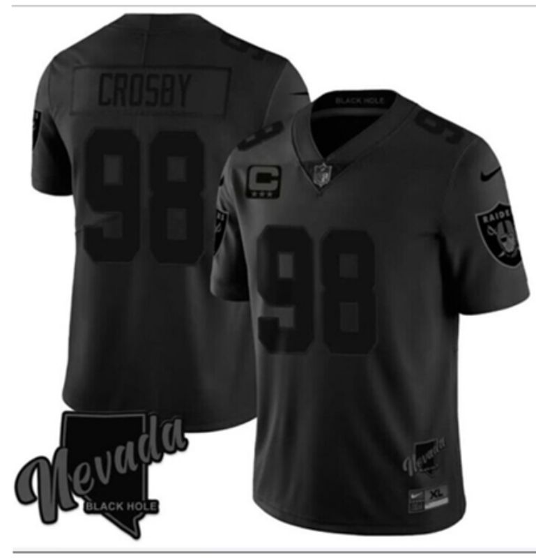 Men Las Vegas Raiders #98 Maxx Crosby Nike Black city edition game NFL 2024 Jersey->brooklyn nets->NBA Jersey